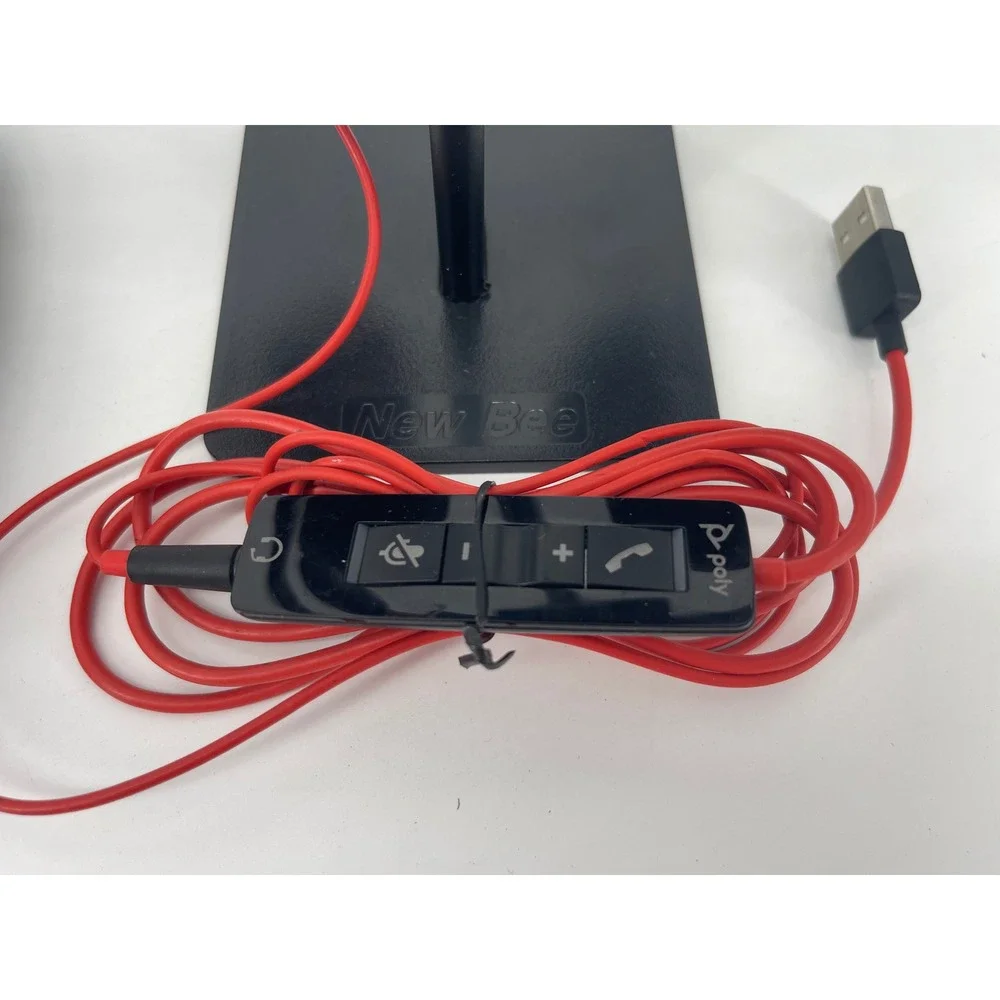 Poly Blackwire 5220 Headset OS Black Red USB-A Wired C5220T Excellent